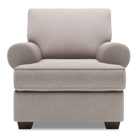 Fauteuil Roll de Sofa Lab de 42 po fabriqué au Canada en tissu d’apparence lin avec accoudoirs enroulés - gris Pax Slate | RO303049