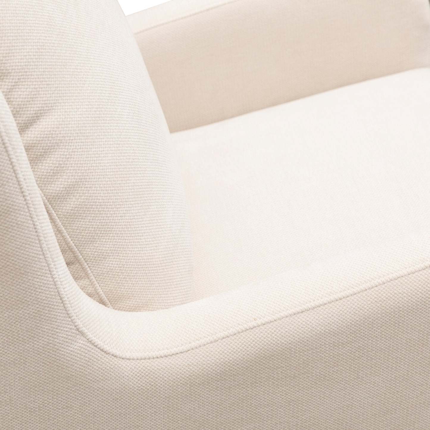 Ellie 29 Linen-Look Fabric Swivel Glider Accent Chair with Wingback and Recessed Arms - Beige | Fauteuil d’appoint à oreilles coulissant et pivotant Ellie de 29 po en tissu d’apparence lin avec accoudoirs en retrait - beige