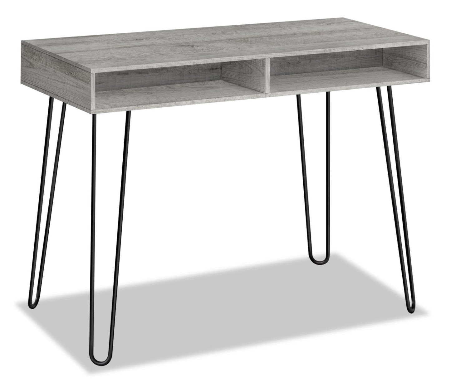 Bureau Ezra 40 avec compartiments - Gris|Bureau Ezra de 40 po avec compartiments ouverts - gris