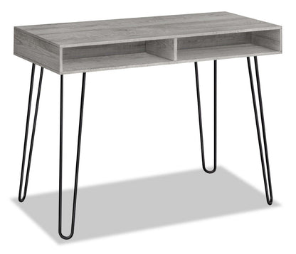 Bureau Ezra 40 avec compartiments - Gris|Bureau Ezra de 40 po avec compartiments ouverts - gris