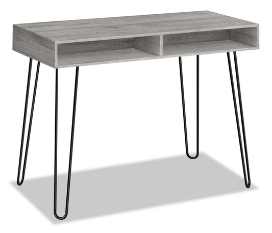 Bureau Ezra 40 avec compartiments - Gris|Bureau Ezra de 40 po avec compartiments ouverts - gris