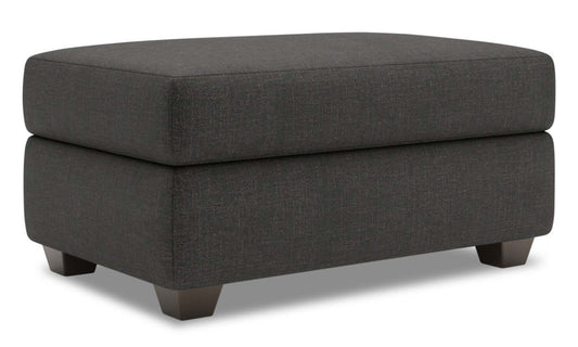 Fabriqué au Canada Pouf de rangement personnalisable Sofa Lab The Trunk 39 en tissu d’apparence lin - gris Luna Kohl | Pouf de rangement The Trunk de Sofa Lab de 39 po fabriqué au Canada en tissu d’apparence lin - gris Luna Kohl | TRUN2691
