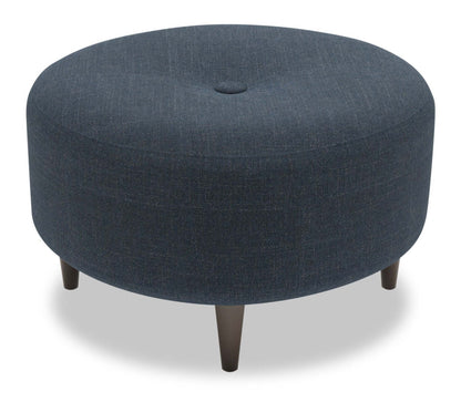 Fabriqué au Canada Sofa Lab personnalisable Pouf The Curve 31 en tissu d'apparence lin - Luna Sailor Blue | Pouf The Curve de Sofa Lab de 31 po fabriqué au Canada en tissu d'apparence lin - bleu Luna Sailor | CURV2491
