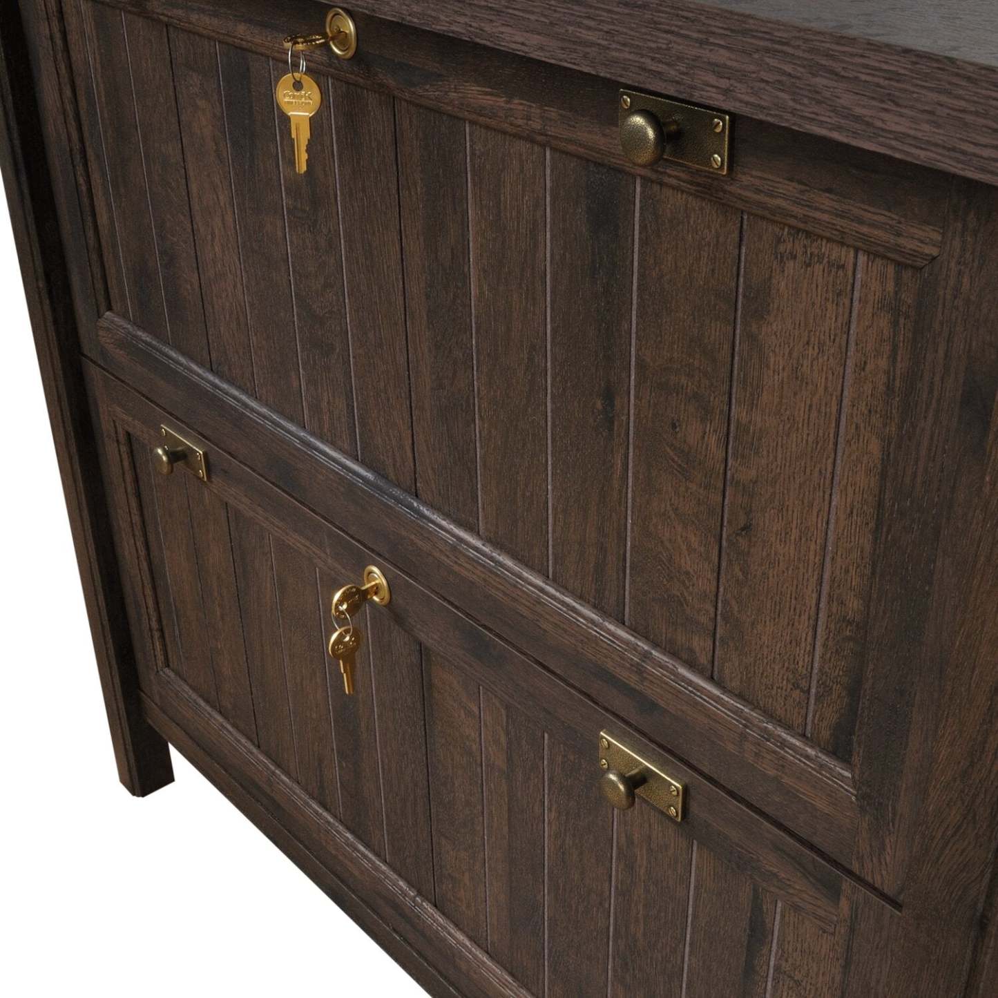 Classeur latéral Retta de 33,39 po à 2 tiroirs - chêne café