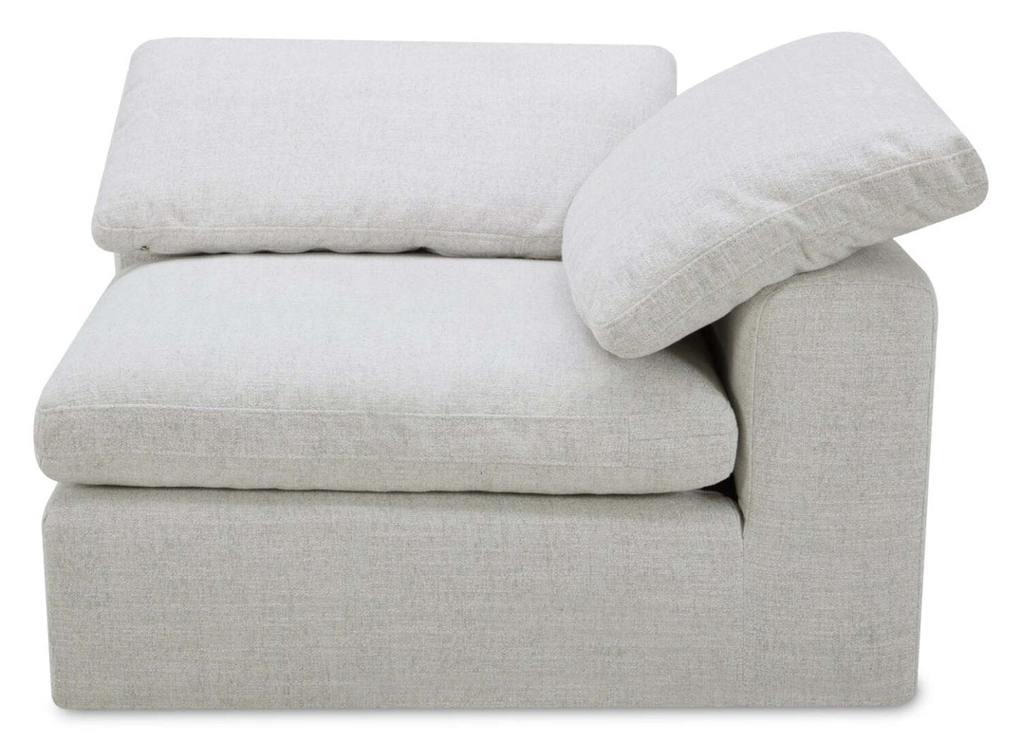 Sofa sectionnel modulaire Sky 4 pièces en tissu avec fauteuil à inclinaison électrique et coussins en plumes et duvet - blé Nathan