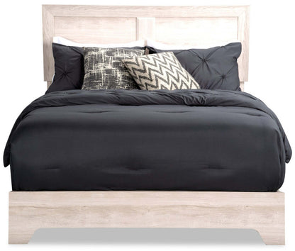 Lit à panneaux Yorkdale avec tête de lit et cadre, fabriqué au Canada, blanc - Grand lit | Lit à panneau Yorkdale fabriqué au Canada avec tête de lit et cadre de lit, blanc - format grand lit