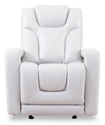 Kenzo 35 Fauteuil en tissu similicuir à inclinaison électrique avec appuie-tête électrique, repose-pieds et port USB - gris brouillard