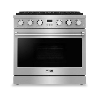 Thor Cuisine 6 Cu. Fort. Cuisinière à gaz professionnelle - ARG36 | Cuisinière à gaz professionnelle Thor Kitchen de 6 pi³ - ARG36 | ARG360SS