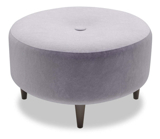 Fabriqué au Canada Sofa Lab personnalisable Pouf en tissu velours The Curve 31 - Gris granite | Pouf The Curve de Sofa Lab de 31 po fabriqué au Canada en tissu de velours - gris Granite Grey | CURV3388