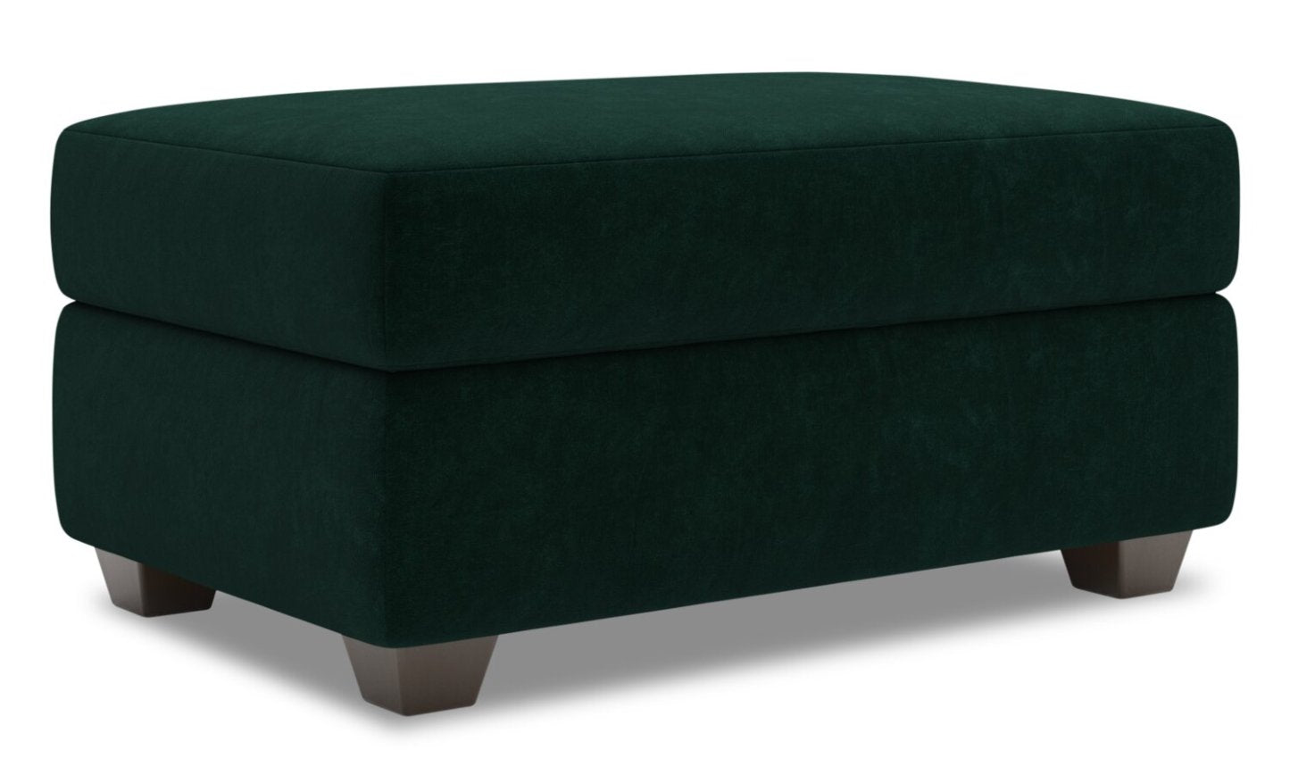 Fabriqué au Canada Pouf de rangement personnalisable The Trunk 39 en tissu de velours - vert Hunter Green | Pouf de rangement The Trunk de Sofa Lab de 39 po fabriqué au Canada en tissu de velours - vert Hunter Green | TRUN3488