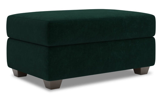 Fabriqué au Canada Pouf de rangement personnalisable The Trunk 39 en tissu de velours - vert Hunter Green | Pouf de rangement The Trunk de Sofa Lab de 39 po fabriqué au Canada en tissu de velours - vert Hunter Green | TRUN3488