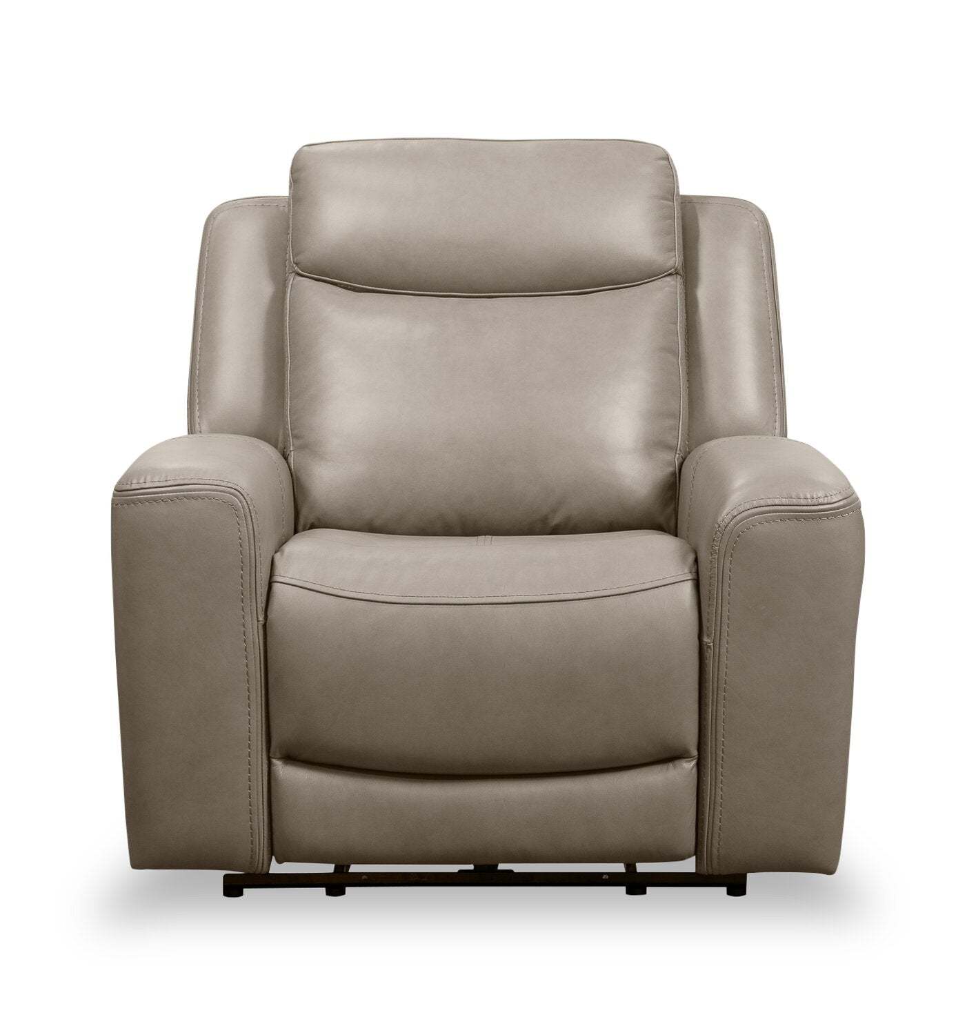 Scott Living Fauteuil à inclinaison électrique Prescott 42,5 en cuir véritable avec appui-tête électrique - Gris | Fauteuil inclinable électrique Prescott de Scott Living de 42,5 po en cuir véritable avec appuie-tête électrique - gris