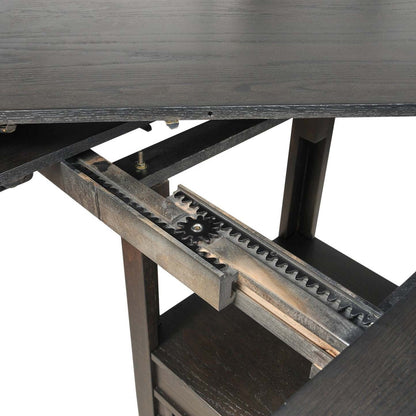 Table de salle à manger Dena avec extension 42-60 W, ronde - Gris | Table de salle à manger ronde Dena de 42 po à 60 po (L) avec rallonge - grise