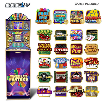 Arcade1Up Wheel of Fortune Casinocade Deluxe Arcade Game Cabinet | Borne d'arcade Wheel of Fortune Casinocade Deluxe de Arcade1UP