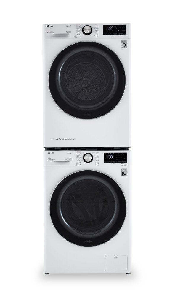 LG 2,6 pi³ Laveuse intelligente à chargement frontal et 4,2 pi³ Sécheuse intelligente avec pompe à chaleur | Laveuse intelligente de chargement frontal 2,6 pi³ et sécheuse intelligente avec pompe à chaleur 4,2 pi³ LG | LGFL24WW