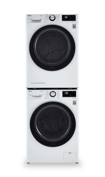 LG 2,6 pi³ Laveuse intelligente à chargement frontal et 4,2 pi³ Sécheuse intelligente avec pompe à chaleur | Laveuse intelligente de chargement frontal 2,6 pi³ et sécheuse intelligente avec pompe à chaleur 4,2 pi³ LG | LGFL24WW