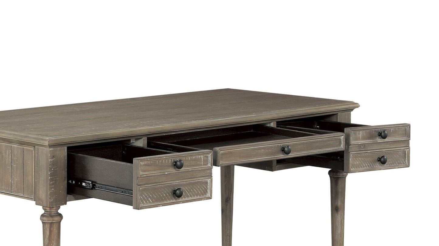 Winston 58 Writing Office Desk with 3-Drawers - Light Brown Driftwood|Bureau de travail Winston de 58 po à 3 tiroirs - bois de grève brun clair