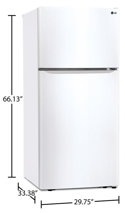Réfrigérateur LG de 30 20 pi³ à congélateur supérieur - blanc - LTCS20020W | LG 30 20 Cu. Fort. Réfrigérateur à congélateur supérieur - Blanc - LTCS20020W