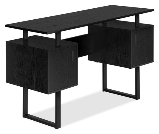 Bureau Rafa 47.75 avec 2 armoires de rangement - Noir|Bureau Rafa de 47,75 po avec 2 armoires de rangement - noir
