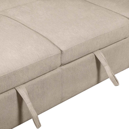 Canapé-lit sectionnel Envy 2 pièces orienté vers la gauche en tissu chenille - Beige amande | Canapé-lit sectionnel de gauche Envy 2 pièces en tissu chenille - beige amande