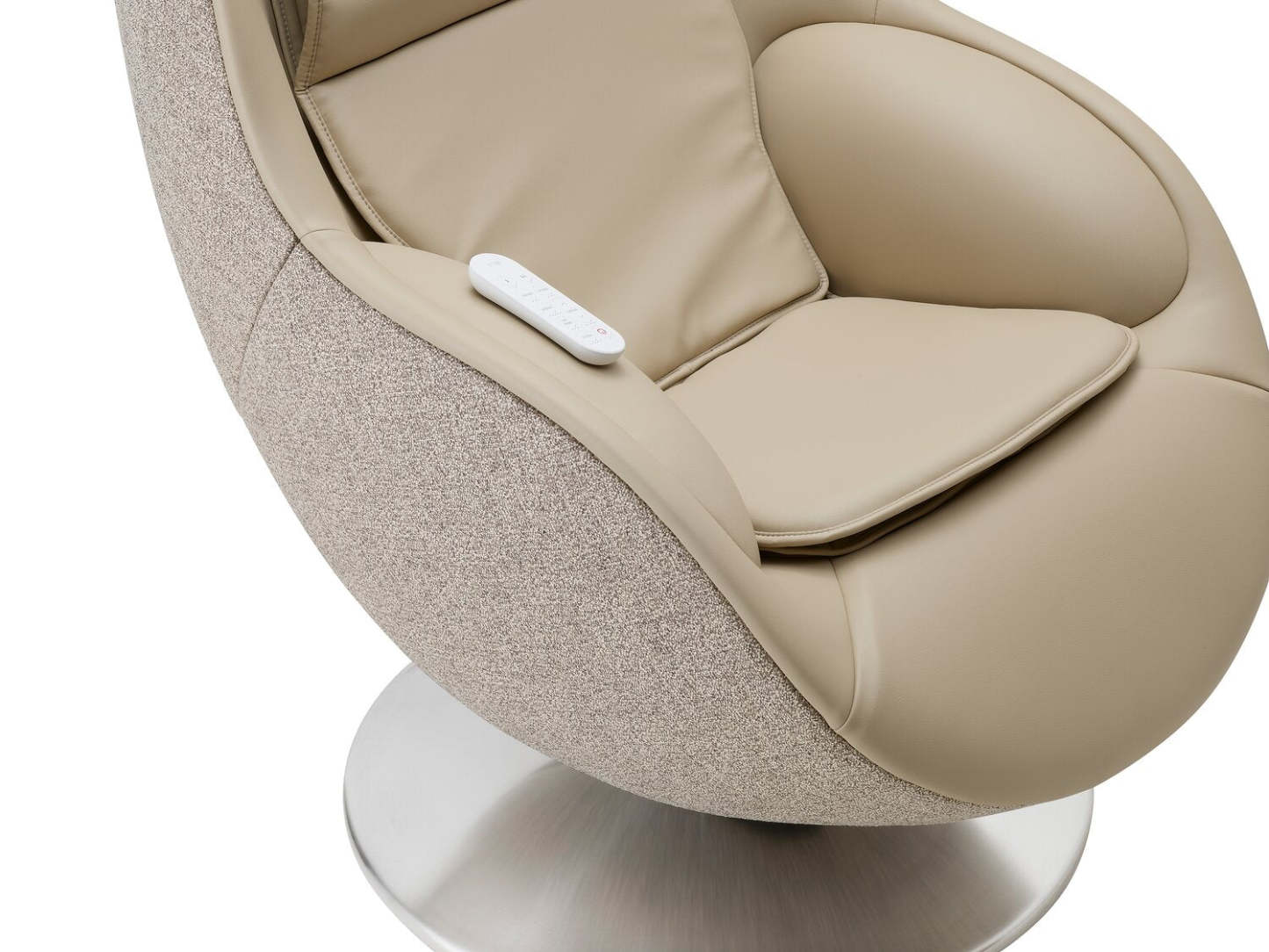 Fauteuil de massage inclinable LG de 29,6 po en tissu d’apparence cuir avec pouf assorti - brun