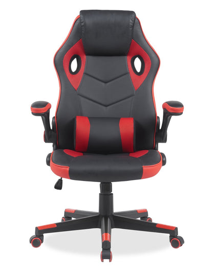 Chaise de jeu ergonomique Phoenix 26.7 avec coussin lombaire - Noir et rouge | Fauteuil de jeu ergonomique Phœnix de 26,7 po avec coussin lombaire - noir et rouge