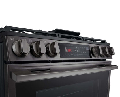 Cuisinière intelligente à gaz encastrée LG de 6,3 pi3 avec friture à air – acier inoxydable noir - LSGL6335Z