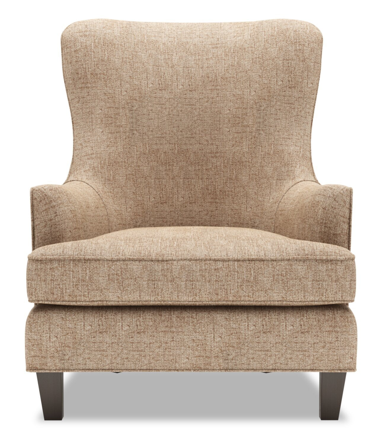 Fauteuil d'appoint à oreilles Sofa Lab personnalisable de 32 po en tissu de chenille fabriqué au Canada - taupe de luxe | AILE2893