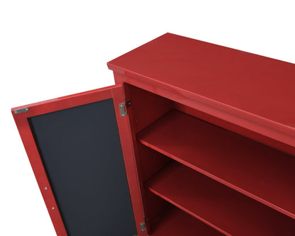 Darci 31,5 Armoire d'appoint avec portes miroir - Rouge|Armoire décorative Darci de 31,5 po avec portes en miroir - rouge