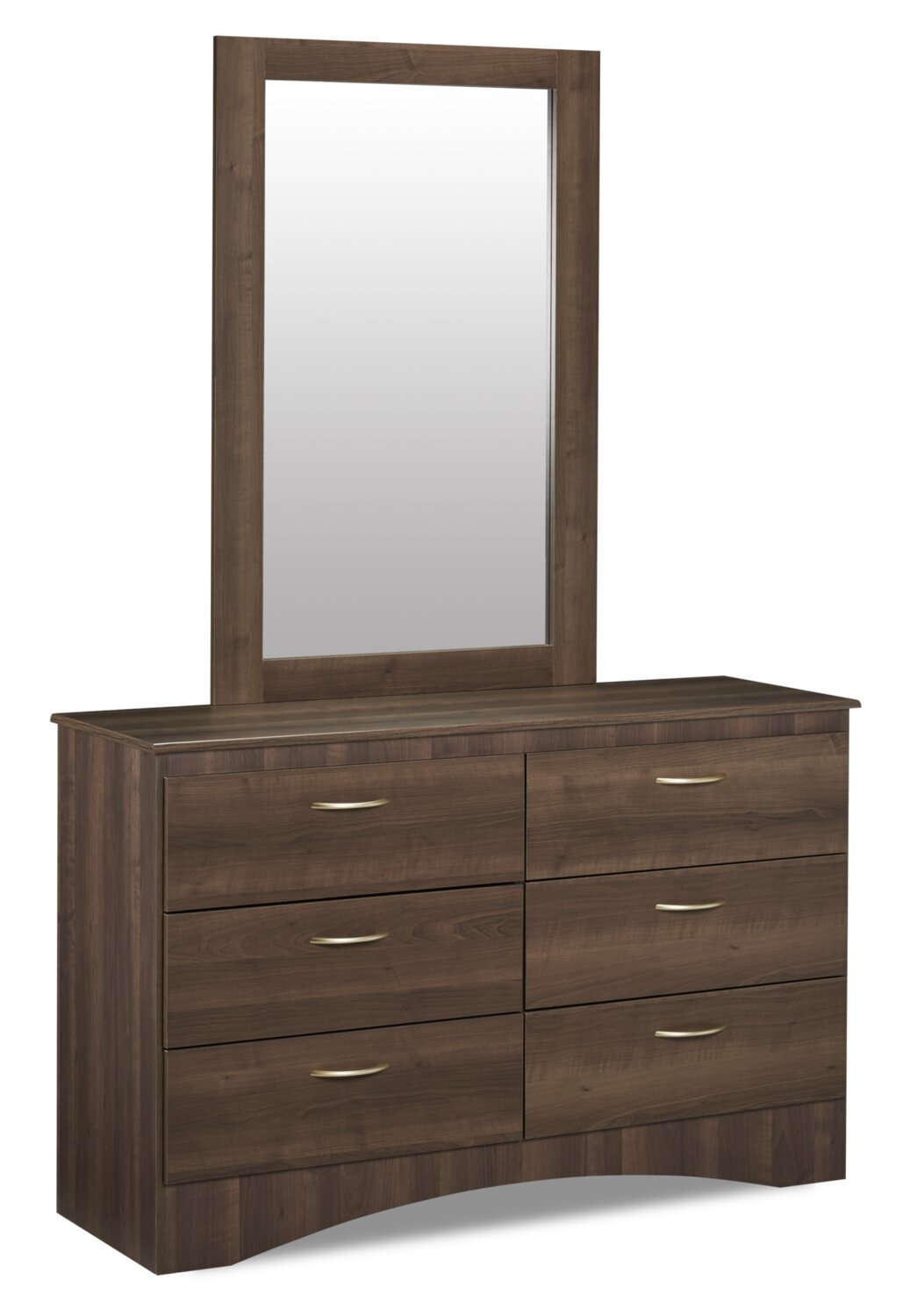 Miroir de commode de chambre à coucher Aida, fabriqué au Canada - brun
