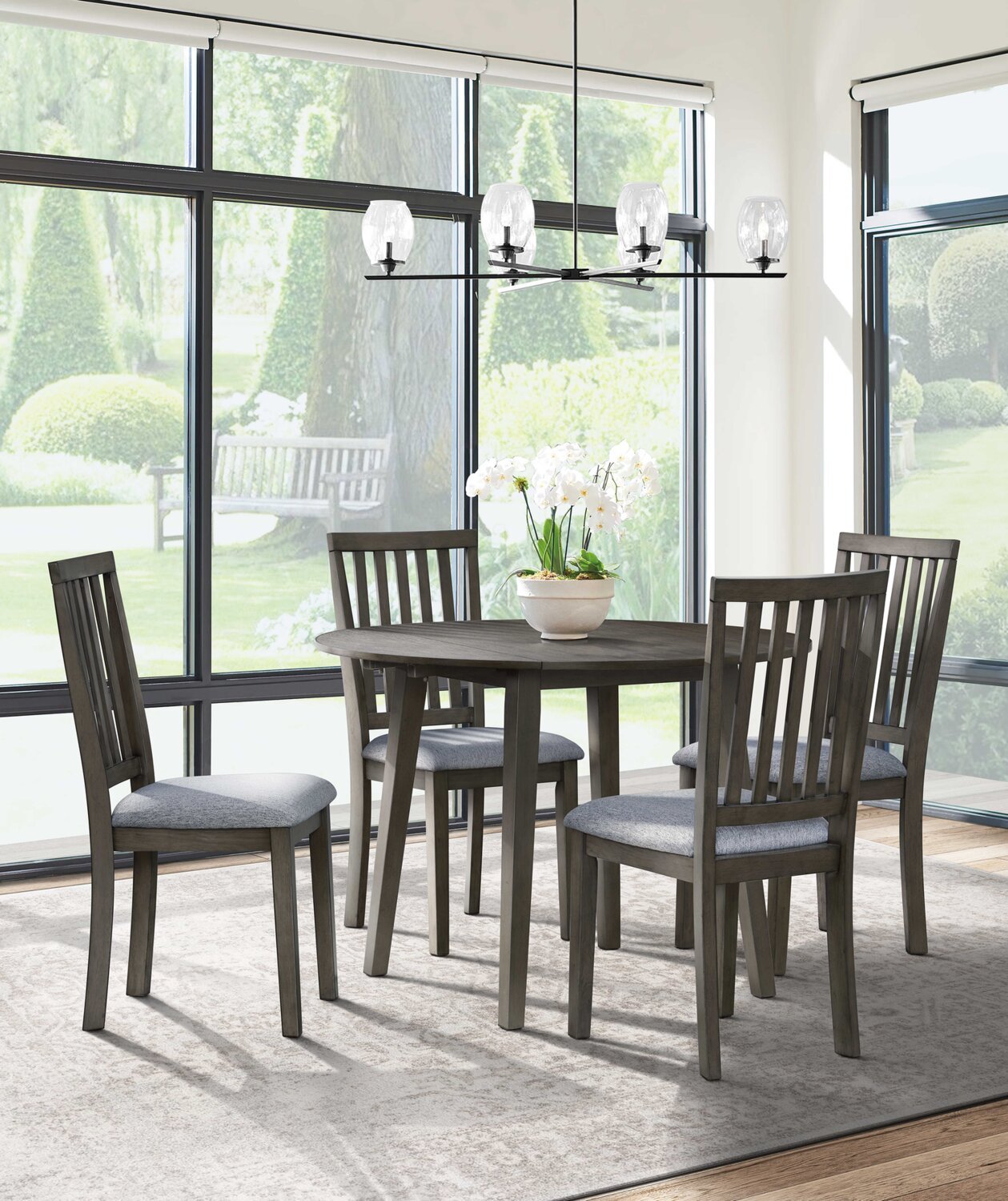 Bryn Drop-Leaf Dining Table, 42 Round - Dark Grey | Table de salle à manger ronde Bryn de 42 po avec abattant - gris foncé