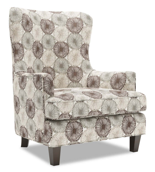 Fauteuil d'appoint à oreilles Sofa Lab personnalisable de 32 po fabriqué au Canada en tissu - Stone multicolore | AILE1158