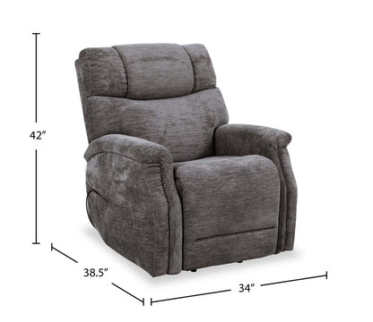 Claire 34 Fauteuil basculeur à inclinaison électrique en tissu de chenille - gris granite