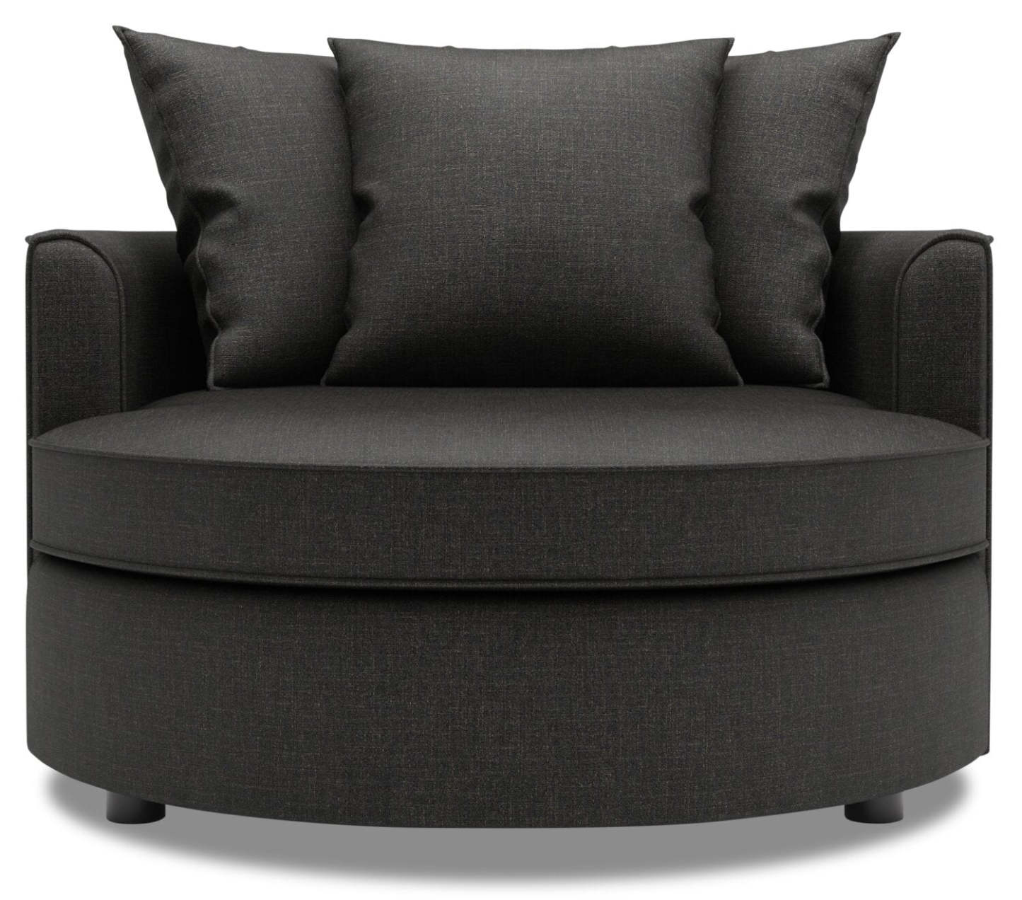 Fauteuil d'appoint enveloppant Sofa Lab de 48 po fabriqué au Canada en tissu d'apparence lin - gris Luna Kohl | CUDD2691