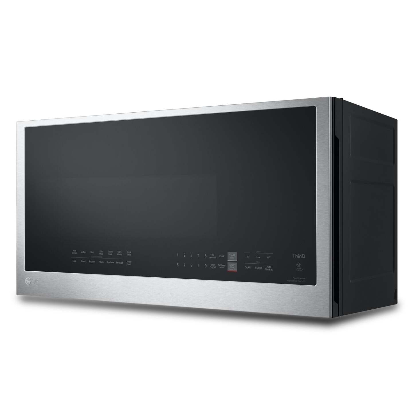 LG 2 Cu. Fort. Micro-ondes à grande portée avec EasyClean® et cuisson par capteur - Acier inoxydable anti-taches… | Quatre à micro-ondes à hotte intégrée LG de 2 pi³ avec EasyCleanMD et cuisson par capteur - acier inox…