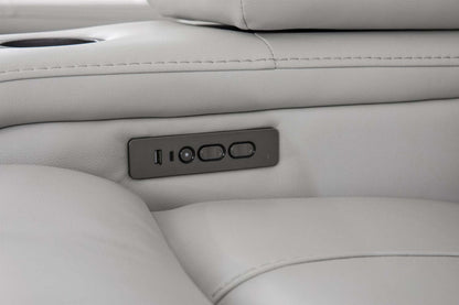 Cinema 79.6 Tissu d'apparence cuir Sièges de cinéma maison inclinables électriquement avec deux sièges - Gris brume cosmique