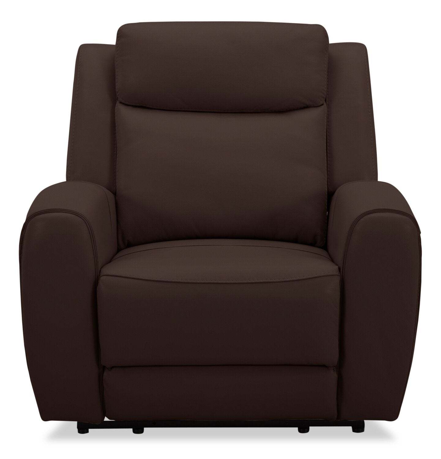 Fauteuil à inclinaison électrique Reign de 41,25 po en cuir véritable de qualité supérieure avec port USB - brun chocolat Silverado