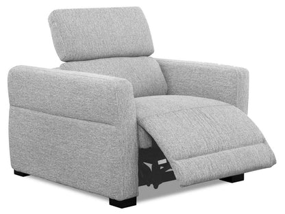 Fauteuil à inclinaison électrique Cindy Crawford Home de 40,5 po en tissu avec appuie-tête électrique - gris