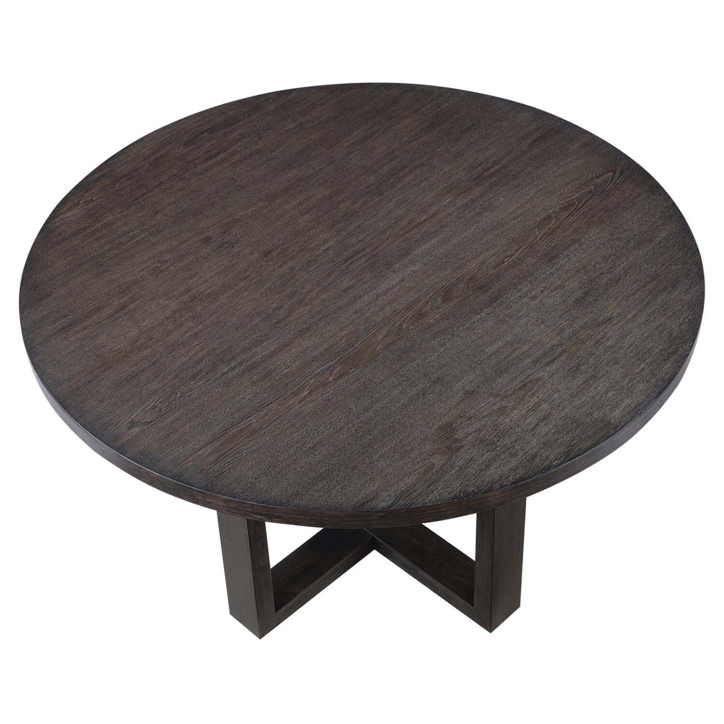 Table de salle à manger Zelda avec base sur piédestal, ronde 52 W - Brun expresso | Table de salle à manger ronde Zelda de 52 po (L) avec base piédestal - brun expresso