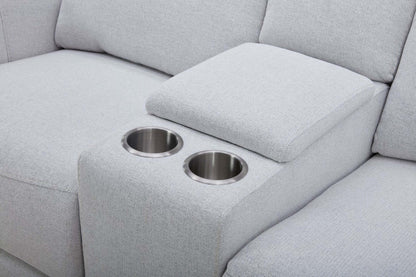 Reign 78 Fabric Power Reclining Loveseat with Console - Bronco Stone Grey | Causeuse à inclinaison électrique Reign de 78 po en tissu avec console - gris pierre Bronco