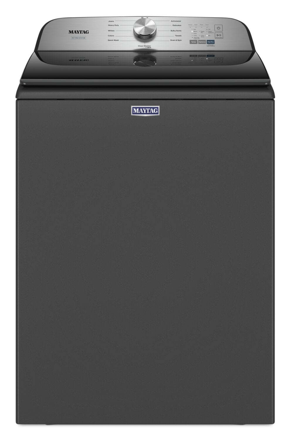 Maytag 5,4 Cu. Fort. Laveuse à chargement par le haut Pet Pro - Noir volcan - MVW6500MBK | Laveuse Maytag à chargement par le haut Pet Pro de 5,4 pi³ - noir volcan - MVW6500MBK