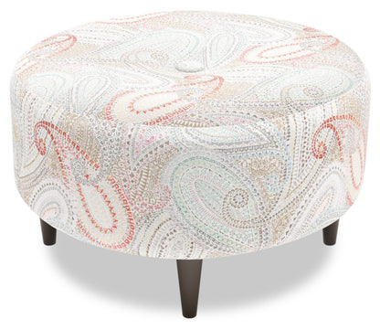Fabriqué au Canada Sofa Lab personnalisable Pouf en tissu The Curve 31 - Eden multicolore | Pouf The Curve de Sofa Lab de 31 po fabriqué au Canada en tissu - Eden multicolore | CURV1834
