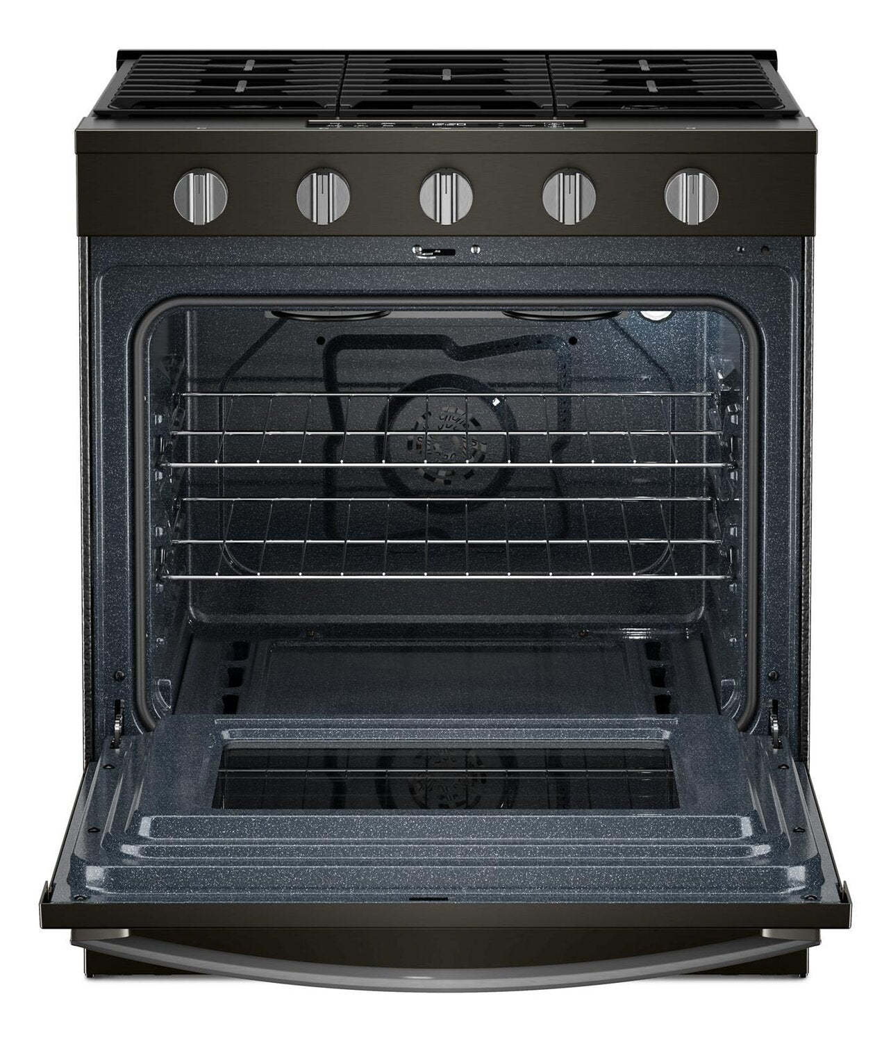 Cuisinière à gaz Whirlpool de 30 po et de 5 pi³ avec cuisson à air - noir sur acier inoxydable - WSGS5030SV | Tourbillon 30 5 Cu. Fort. Cuisinière à gaz avec cuisson à l'air - Noir sur acier inoxydable - WSGS5030SV