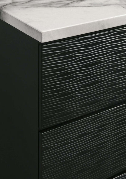 Commode à 6 tiroirs pour chambre à coucher Atlas, 60,2 L x 36,8 H, Moderne Mid-Century - Noir | Commode moderne du milieu du 20e siècle Atlas de 60,2 po (L) x 36,8 po (H) à 6 tiroirs pour la chambre à coucher - noire