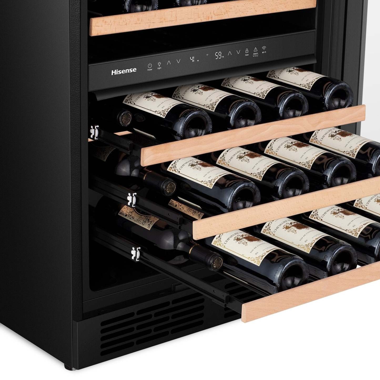 Hisense 4,9 pi3 Refroidisseur à vin à 2 zones pour 46 bouteilles avec Wi-Fi - acier inoxydable - HWD046N6SS | Refroidisseur à vin à 2 zones Hisense de 4,9 pi3 pour 46 bouteilles avec Wi-Fi - acier inoxydable - HWD046N6SS | HWD046NS