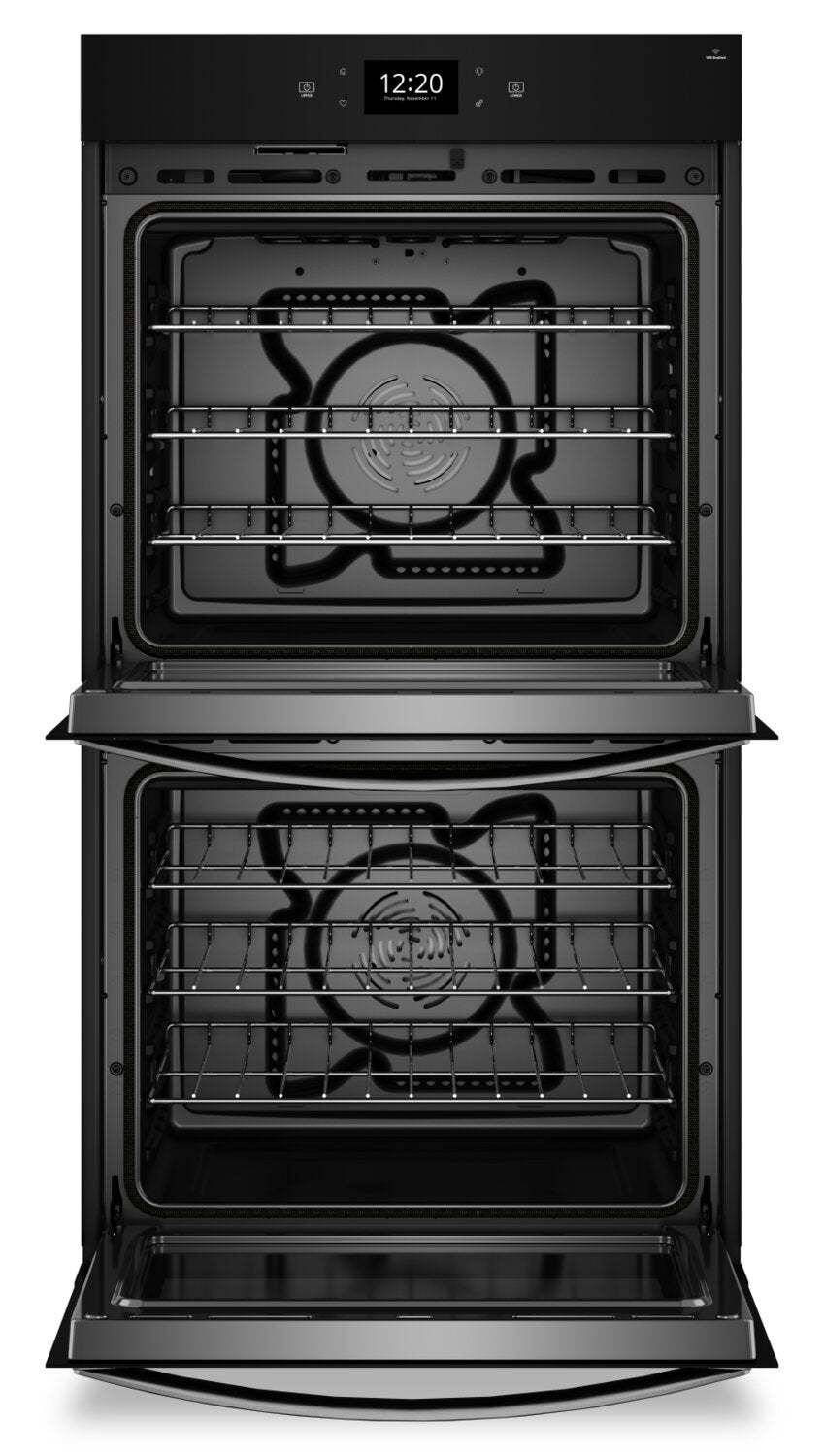 Four mural double électrique Whirlpool de 10 pi³ et de 30 po avec convection véritable - acier inoxydable résistant aux empreintes digitales