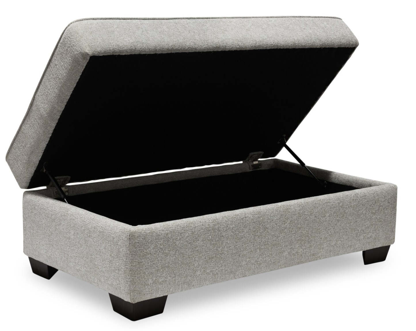 Made in Canada Verona 44 Linen-Look Fabric Storage Ottoman - Beige | Pouf de rangement Verona de 44 po fabriqué au Canada en tissu d’apparence lin - beige