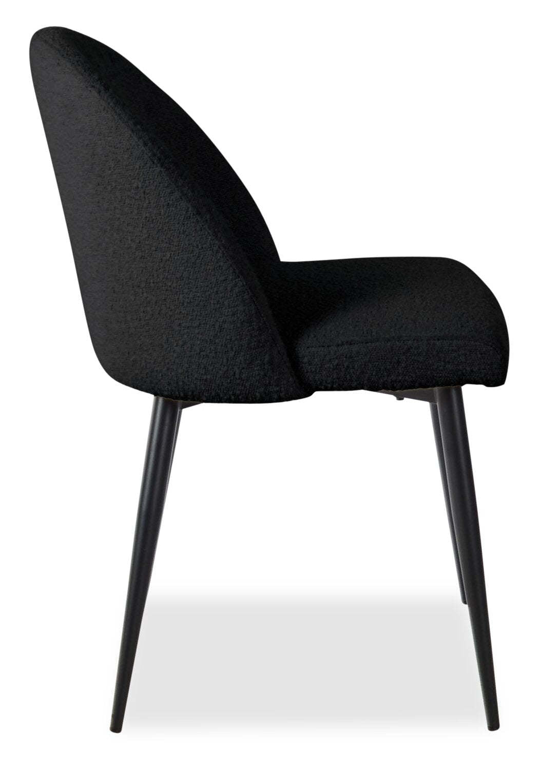 Chaise de salle à manger Bali avec tissu bouclé, métal - Noir | Chaise de salle à manger Bali en tissu bouclé et en métal - noire