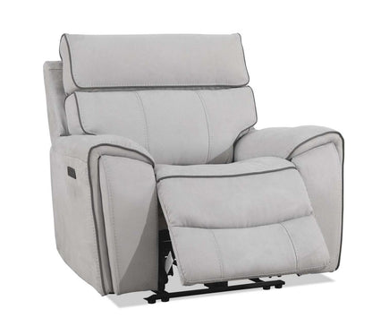 Cindy Crawford Home Newport 43 Fauteuil à inclinaison électrique en suédine avec appuie-tête électrique - gris