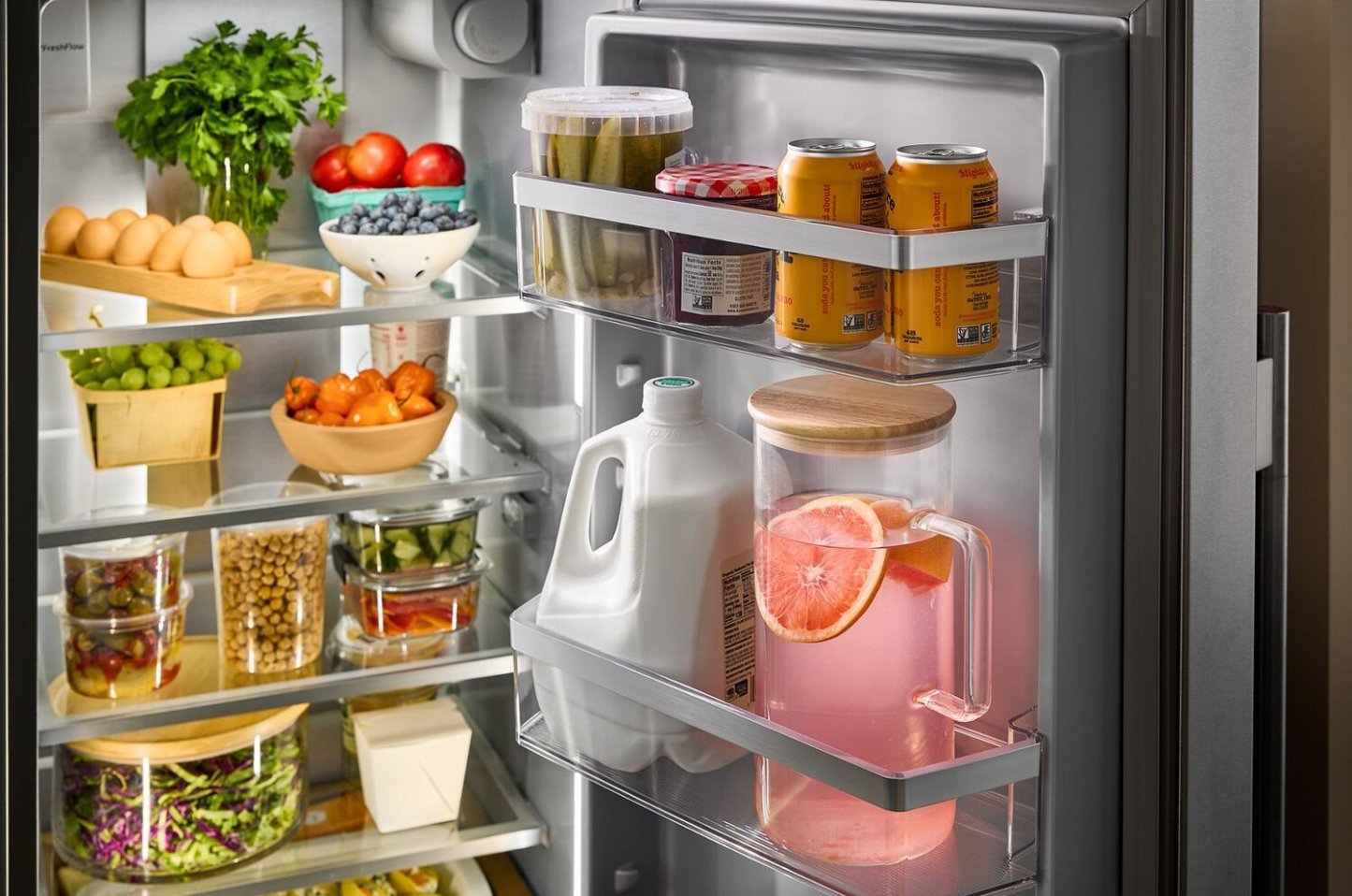 Réfrigérateur KitchenAid de 21 pi3 et de 36 po de profondeur comptoir - acier inoxydable résistant aux traces de doigts - KRSC536RPS